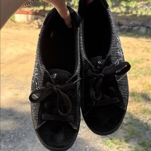 Roxy Black and Gray Lace-Up Sneakers